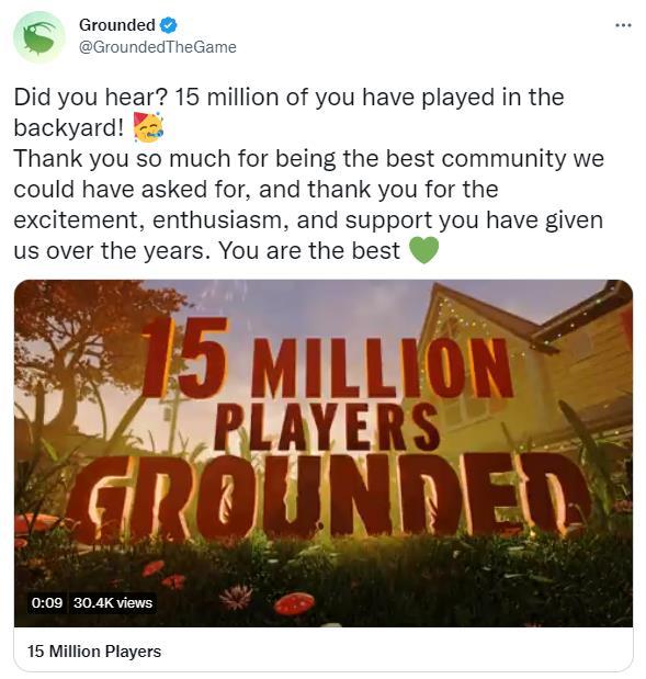黑曜石：多人合作游戏《Grounded》玩家突破1500万